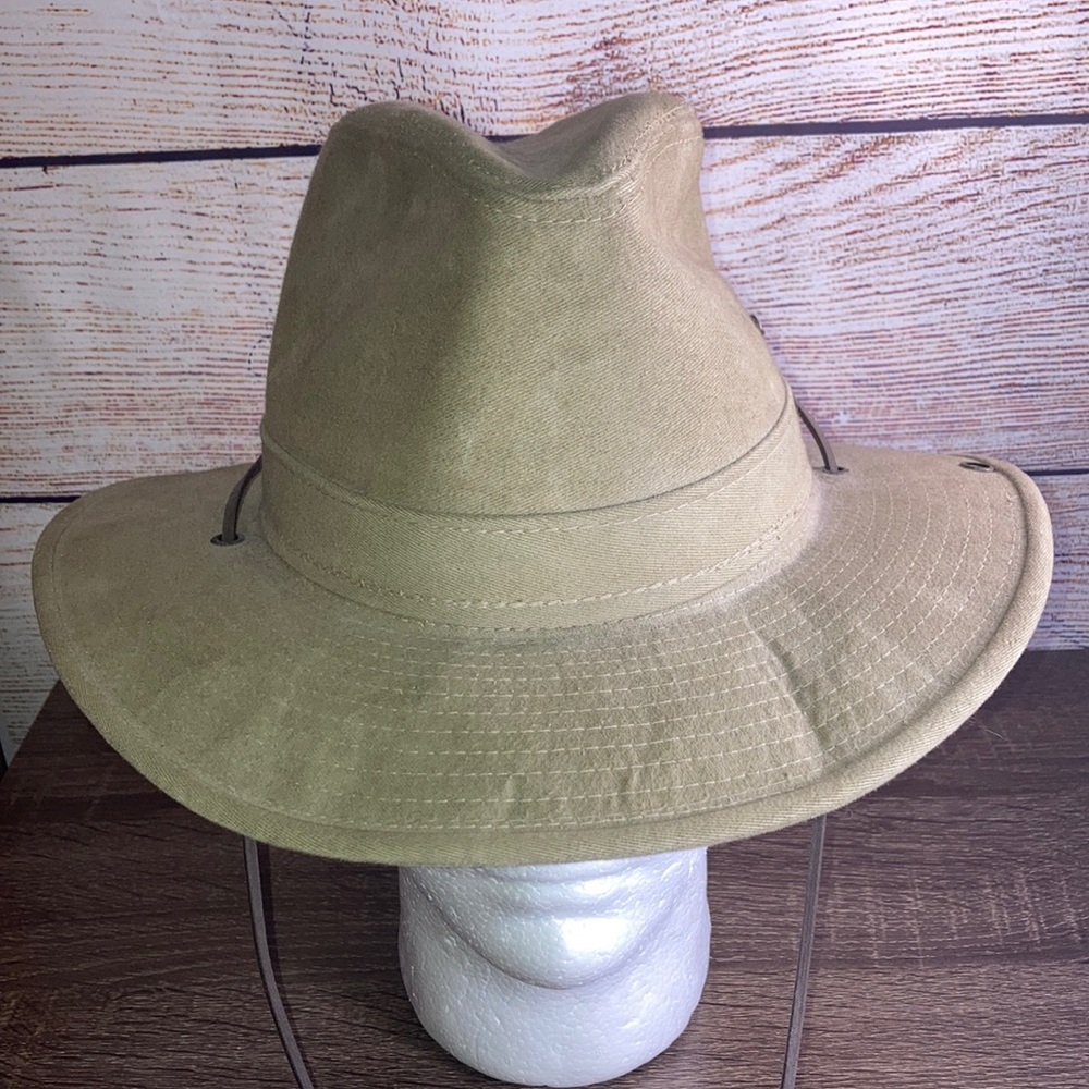 Vintage Henschel HatQuarters Made In USA Outback Green Hat Size Youth Large